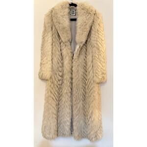 Saga Fox Natural Blue Fox Fur Long Coat White